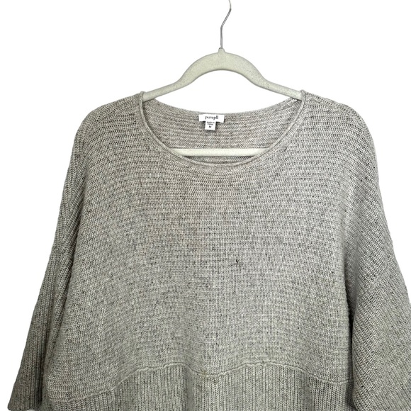 J Jill Pure Jill Womens Sz M Gray Boxy Wool Linen Blend Ribbed Knit Sweater. - Picture 2 of 8